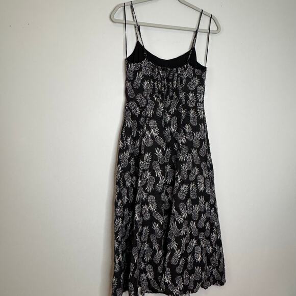 ASTR the Label Keilani Pineapple Print Linen Blend Midi Dress Black White XS - Picture 5 of 9